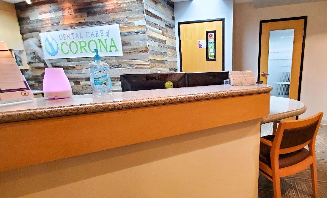 The front desk at Corona dentist office