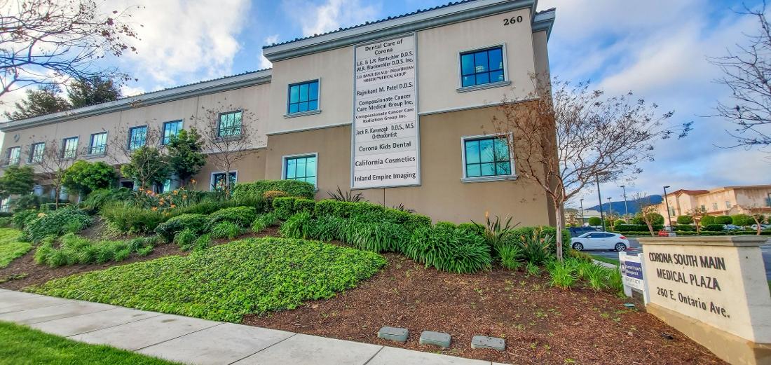The outside of Dental Care of Corona in Corona, CA